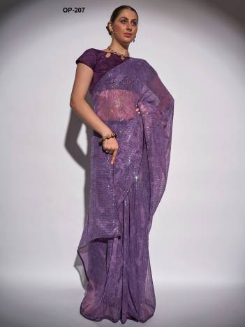 D.NO. OP 207 BY LAXMINAM GEORGETTE SAREE MANUFACTURER IN INDIA