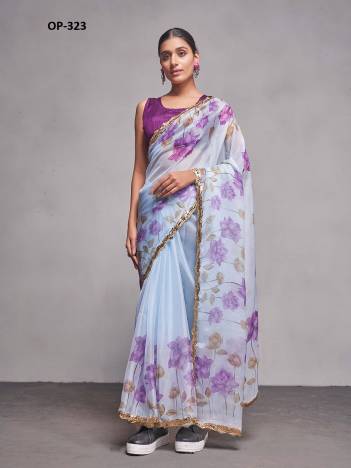 D.NO. OP 323 BY LAXMINAM ORGANZA SAREE MANUFACTURER IN INDIA