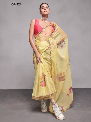 D.NO. OP 324 BY LAXMINAM ORGANZA SAREE WHOLESALER IN INDIA