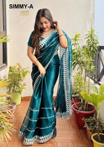 D.NO. SIMMY COLOUR’S BY BT EMBROIDERY SAREE WHOLESALER IN INDIA
