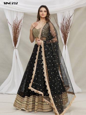 D.NO. SING232 BY BT GEORGETTE LEHENGA CHOLI MANUFACTURER IN INDIA