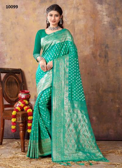 AKANSHA SERIES – 10097 TO 10102 BY SANGAM BANARASI SILK SAREE MANUFACTURER IN SURAT