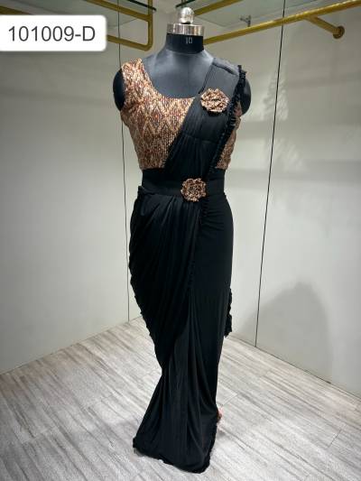 SERIES - 101009A TO 101009D BY AMOHA IMPORTED FABRI SAREE MANUFACTURER IN INDIA 