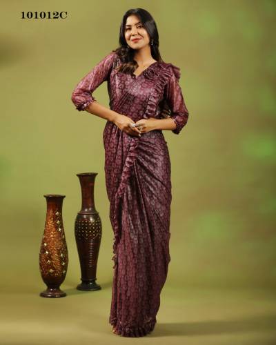 D.NO. 101012A TO 101012F BY AMOHA PREMIUM FOIL WORK SAREE WHOLESALER IN INDIA