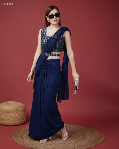 D.NO. 101114A TO 101114D BY AMOHA PARTY WEAR SAREE WHOLESALER IN INDIA