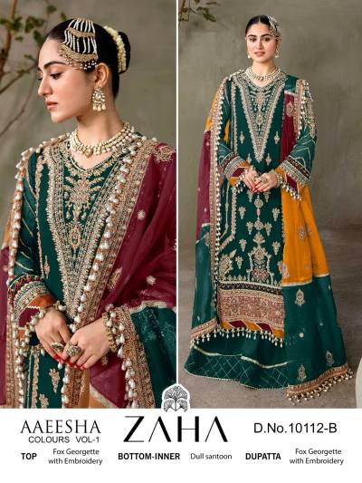 ZAHA 10112A DESIGNER PAKISTANI GEORGETTE SALWAR SUIT WHOLESALER IN INDIA