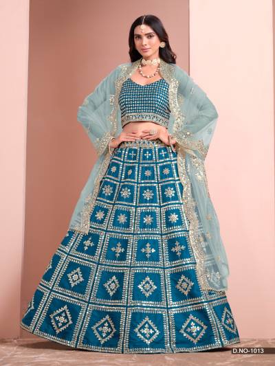 MEHVISH ALIZEH 1011 TO 1014 DESIGNER SILK LEHENGA CHOLI WHOLESALER IN INDIA