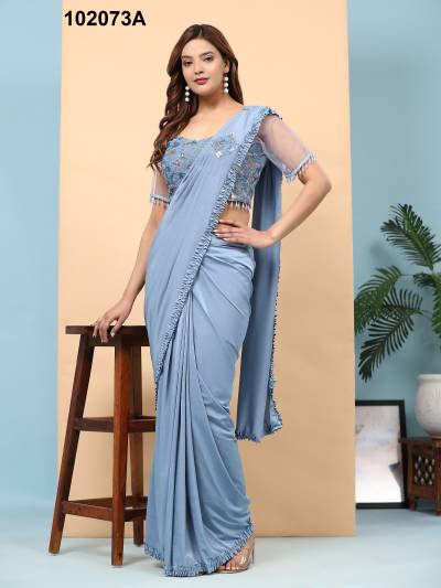 D.NO. 102073A TO 102073C BY AMOHA PARTY WEAR SAREE WHOLESALER IN INDIA