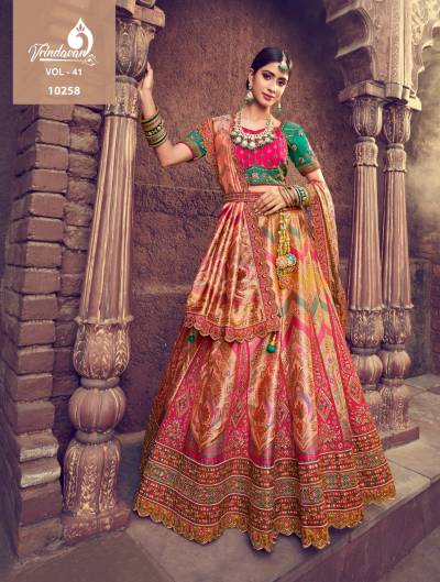 VRINDAVAN VOL-41 BY ROYAL SILK LEHENGA CHOLI WHOLESALER IN INDIA