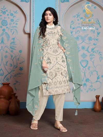 SABAH ZAIRA 1061A TO 1061D DESIGNER GEORGETTE SALWAR SUIT WHOLESALER IN INDIA