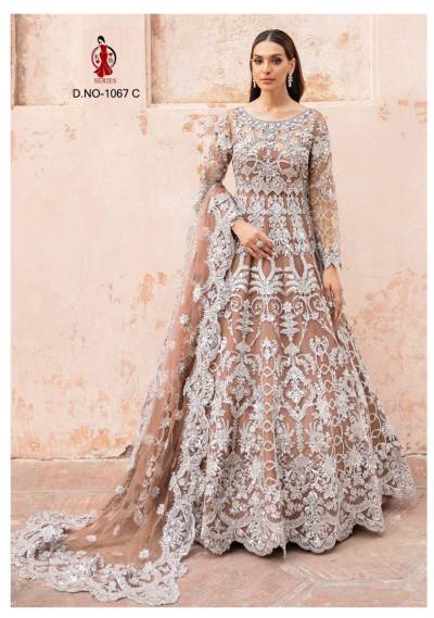 D.NO. 1067 A TO 1067 C BY KB EMBROIDERY GOWN WHOLESALER IN INDIA