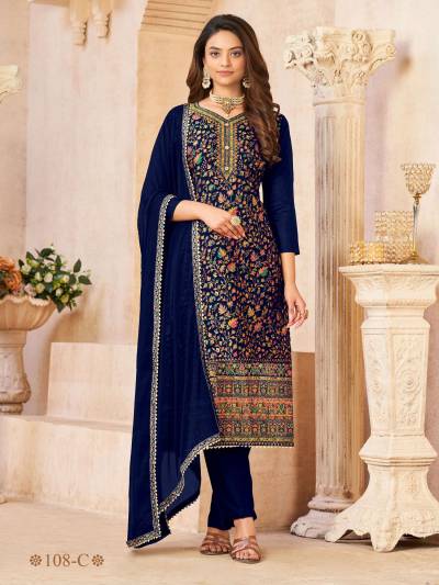 108A TO 108F BY ALFAAZ DIAMOND WORK SALWAR KAMEEZ WHOLESALER IN INDIA