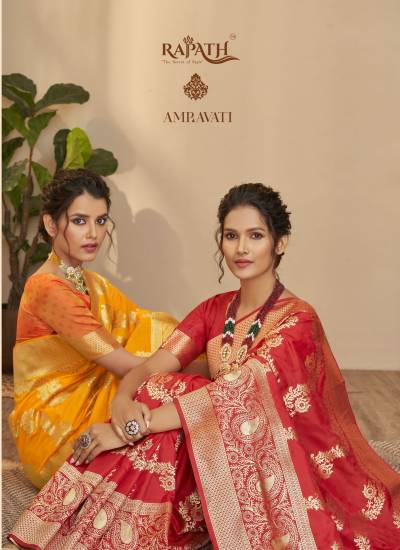 AMRAVATI BY RAJPATH SOFT SILK WITH LEHERIYA SAREE WHOLESALER IN INDIA