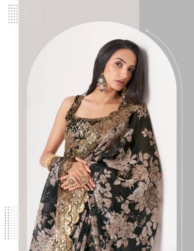 FLORAL SAREE VOL-1 BY ZEEL ORGANZA SAREE EXPORTER IN INDIA