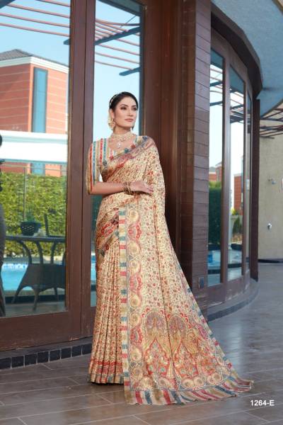 NP SAREES PASHMINA 1264A TO 1264L SAREE WHOLESALER IN SURAT