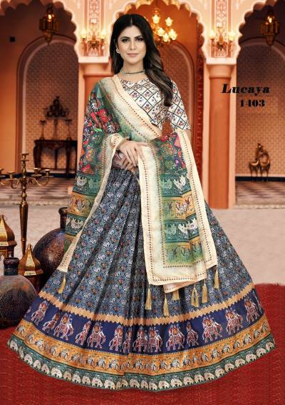 LUCAYA VOL-14 BY LUCAYA DOLA SILK LEHENGA CHOLI WHOLESALER IN INDIA