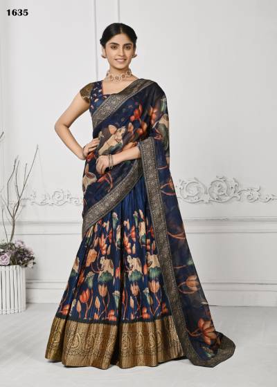 SERIES 1631 TO 1637 BY SAPTRANGI KALAMKARI PRINT LEHENGA CHOLI MANUFACTURER IN INDIA