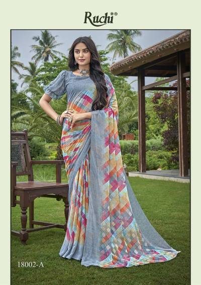 RUCHI STAR CHIFFON 83 EDITION PRINTED SAREE WHOLESALER
