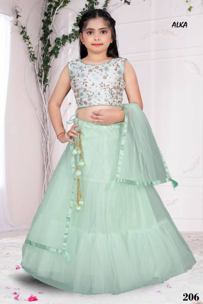 ALKA VOL 24 BY ALKA  DESIGNER EMBROIDERY KIDS LEHENGA CHOLI MANUFACTURER IN INDIA