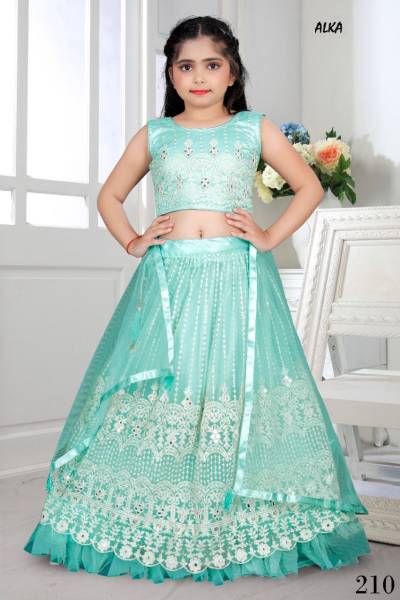 Alka Vol 25 Kids Wear Net Embroidered Lehenga Choli Wholesaler