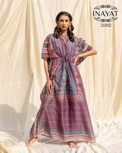INAYAT BY STYLISHTA PRINTED KAFTANS GOWNS WHOLESALER IN INDIA