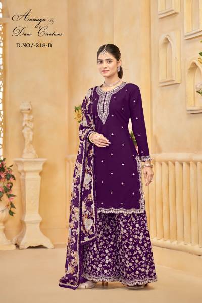 TWISHA AANAYA VOL-218 218A TO 218D DESIGNER ROMAN SILK SALWAR SUIT WHOLESALER IN INDIA