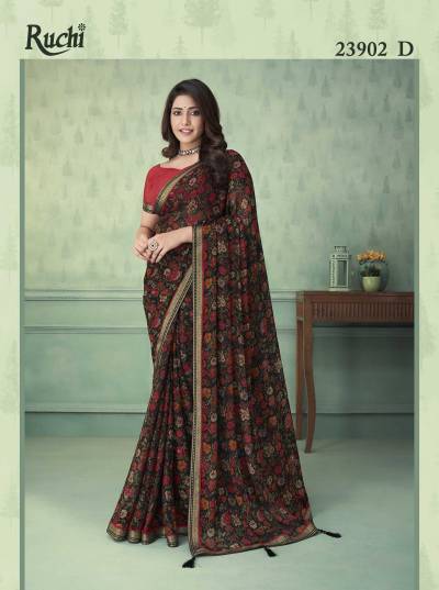 VAANI VOL-3 BY RUCHI CHIFFON SAREE WHOLESALER IN INDIA 