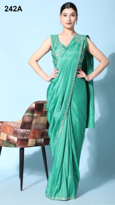 D.NO. 242A TO 242C BY AMOHA SILK SATIN SAREE MANUFACTURER IN INDIA