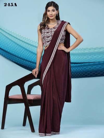 D.NO. 245A TO 245C BY AMOHA PARTY WEAR SAREE MANUFACTURER IN SAREE
