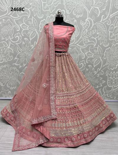 D.NO.2468A TO 2468C BY ANJANI ART DIAMOND WORK LEHENGA CHOLI MANUFACTURER IN INDIA