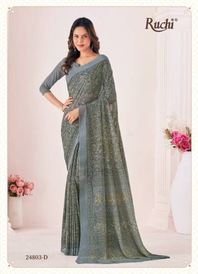 RAGAA GEORGETTE VOL-6 BY RUCHI  GEORGETTE SAREES MANUFACTURE IN INDIA