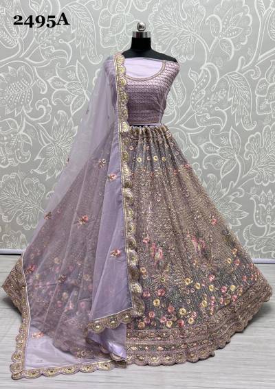 D.NO. 2495A & 2495B BY ANJANI ART EMBROIDERY LEHENGA CHOLI MANUFACTURER IN INDIA