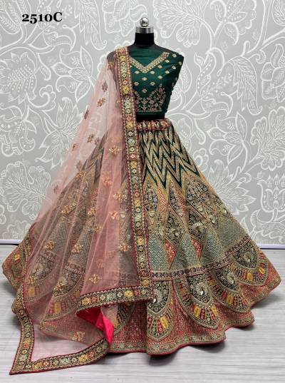 D.NO. 2510A TO 2510C BY ANJANI ART DIAMOND WORK LEHENGA CHOLI WHOLESALER IN INDIA
