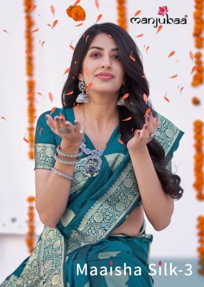 Maaisha Silk Vol 3 By Manjubaa Banarasi Silk saree Wholesaler in Surat