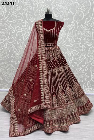 D.NO. 2557A TO 2557C BY ANJANI ART DESIGNER LEHENGA CHOLI WHOLESALERS IN SURAT