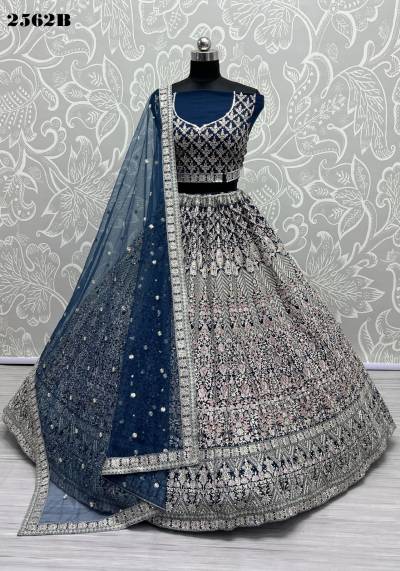 D.NO. 2562A & 2562B BY ANJANI ART EMBROIDERY LEHENGA CHOLI WHOLESALER IN INDIA