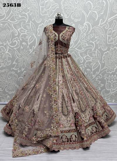 D.NO. 2563 A & 2563 B BY ANJANI ART EMBROIDERY LEHENGA CHOLI WHOLESALER IN INDIA