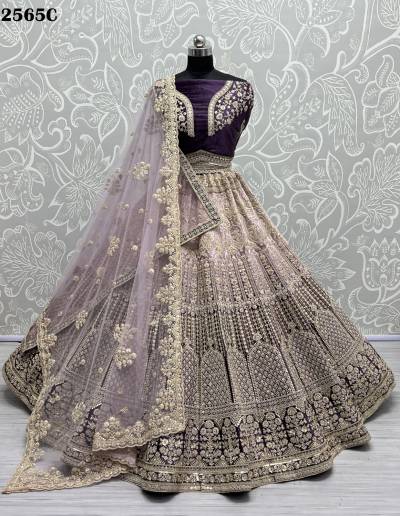 D.NO. 2565A TO 2565C BY ANJANI ART EMBROIDERY LEHENGA CHOLI MANUFACTURER IN INDIA