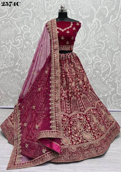 D.NO. 2574A TO 2574C BY ANJANI EMBROIDERY LEHENGA CHOLI WHOLESALER IN INDIAART 