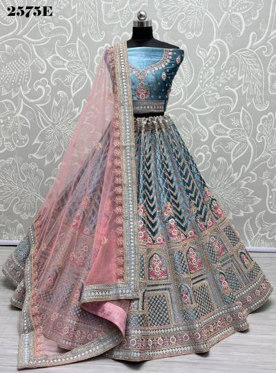 D.NO. 2575A TO 2575E BY ANJANI ART FANCY DORI WORK LEHENGA CHOLI WHOLESALER IN INDIA