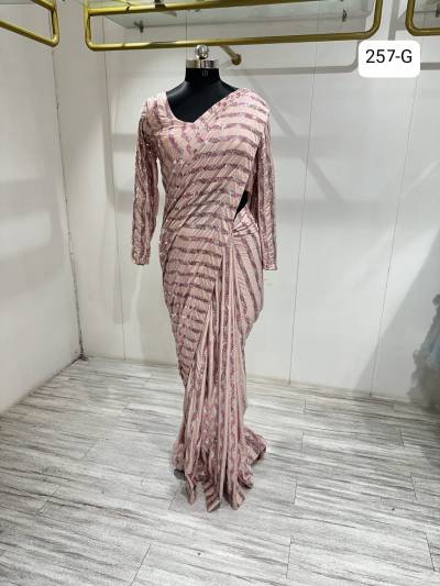 D.NO. 257A TO 257G BY AMOHA SEQUIN EMBROIDERY SAREE EXPORTER IN INDIA