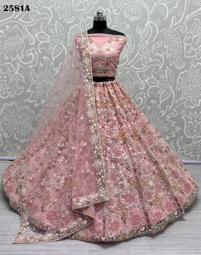D.NO. 2581A TO 2581C BY ANJANI ART EMBROIDERY LEHENGA CHOLI MANUFACTURER IN INDIA