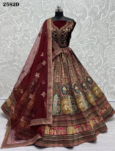 D.NO. 2582A TO 2582D BY ANJANI ART EMBROIDERY LEHENGA CHOLI MANUFACTURER IN INDIA