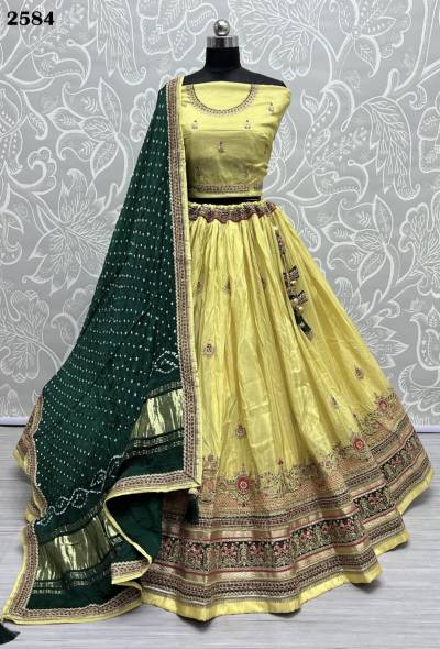 D.NO. 2584 BY ANJANI ART EMBROIDERY LEHENGA CHOLI WHOLESALER IN INDIA
