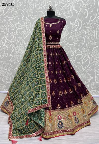 SERIES – 2594A TO 2594C BY ANJANI ART EMBROIDERY LEHENGA CHOLI MANUFACTURER IN INDIA
