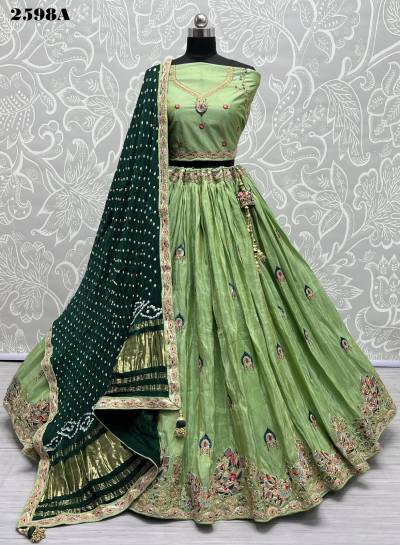 D.NO.2598A & 2598B EMBROIDERY LEHENGA CHOLI MANUFACTURER IN INDIA