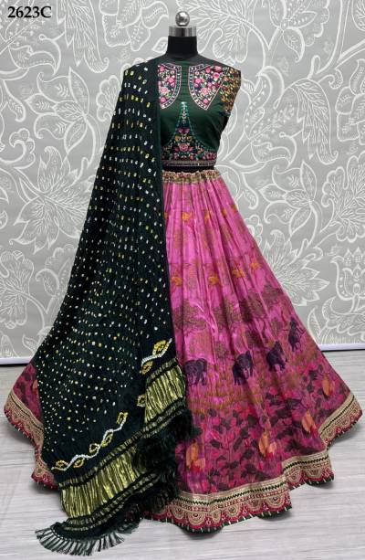 SERIES – 2623A TO 2623C BY ANJANI ART HEAVY PRINTED LEHENGA CHOLI MANUFACTURER IN INDIA
