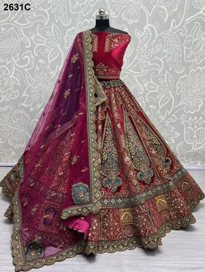 D.NO. 2631A TO 2631D BY ANJANI ART DIAMOND WORK LEHENGA CHOLI WHOLESALER IN INDIA