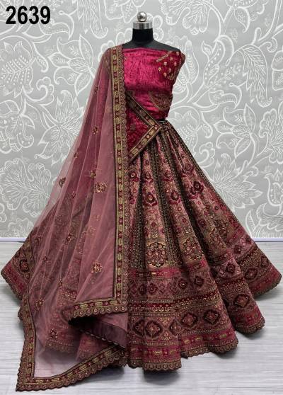 D.NO. 2639 BY ANJANI ART VELVET LEHENGA CHOLI MANUFACTURE RIN INDIA
