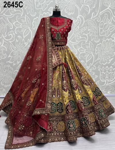 D.NO. 2645A TO 2645C BY ANJANI ART DESIGNER LEHENGA CHOLI WHOLESALERS IN SURAT